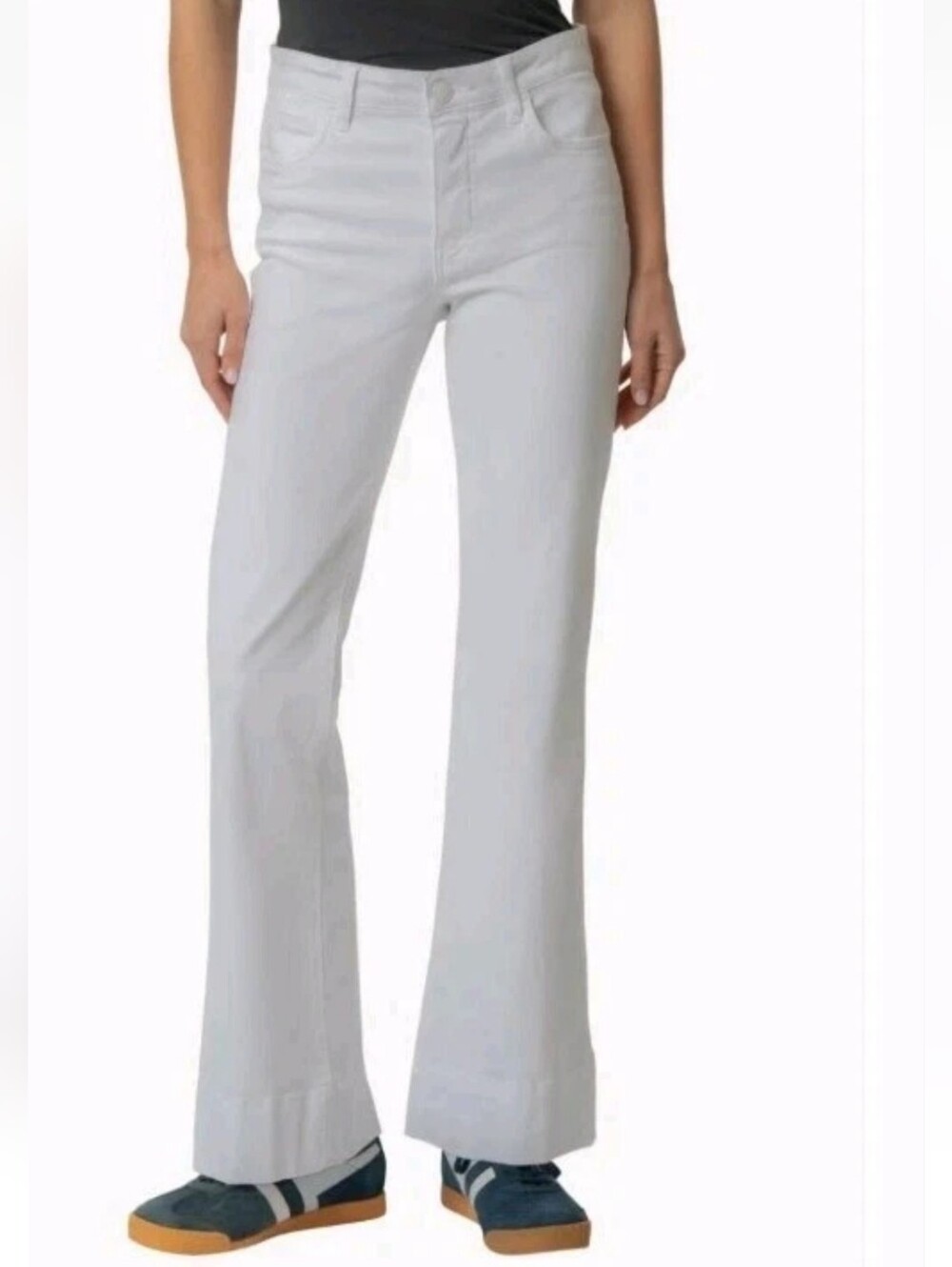 Kut From The Kloth Natalie Bootcut Jeans Mid Rise White Denim Flare Retro 4 NEW